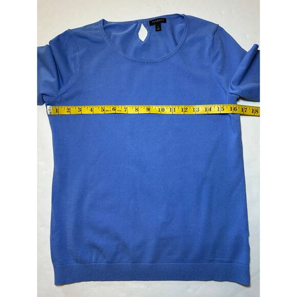 Talbots Women’s 3/4 Sleeve Lightweight Tunic Sweater Top Blue Size Small - Picture 4 of 6